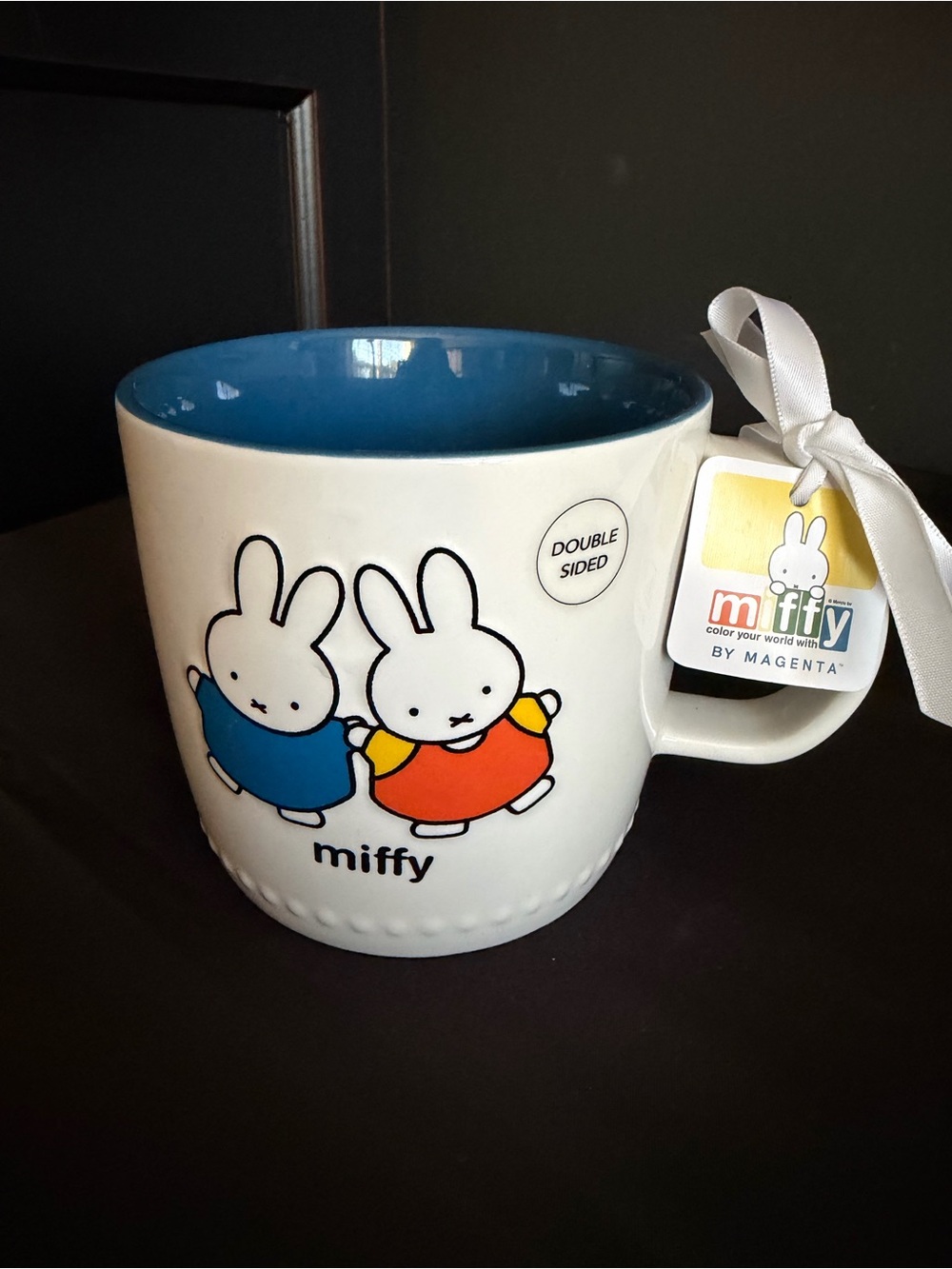 Miffy & Melanie Ceramic Mug with Blue Interior. NWT.